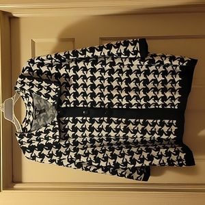 Herringbone cardigan sweater